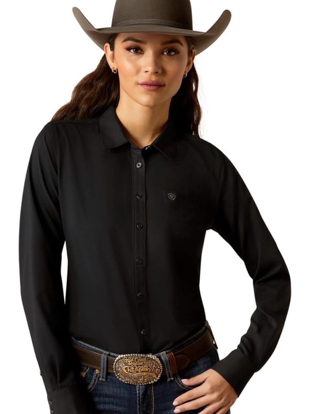 Ariat Women's Kirby Pro Black Long-Sleeve Button Down Shirt